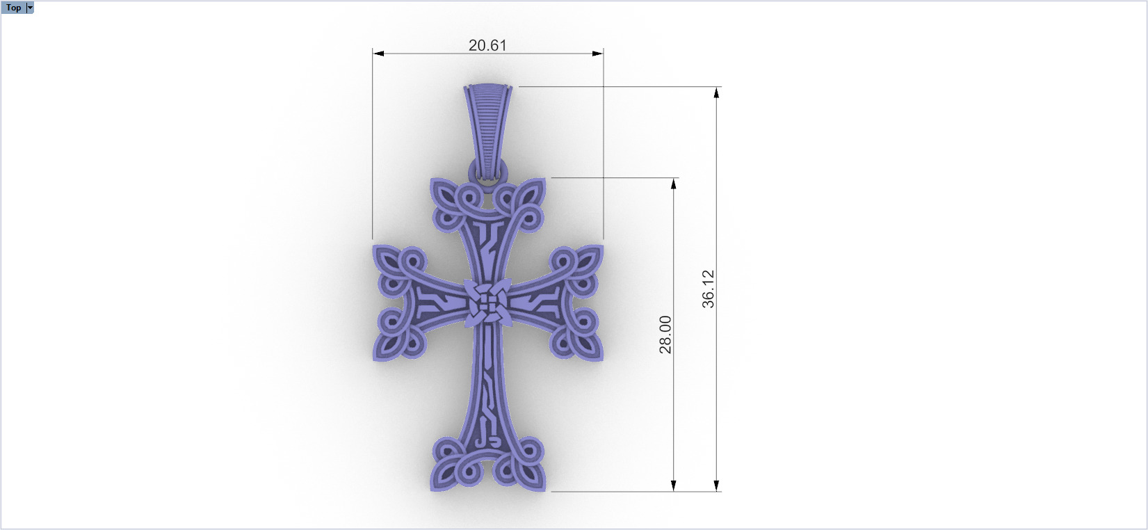 Cross Pendant 9046 3D print model_7
