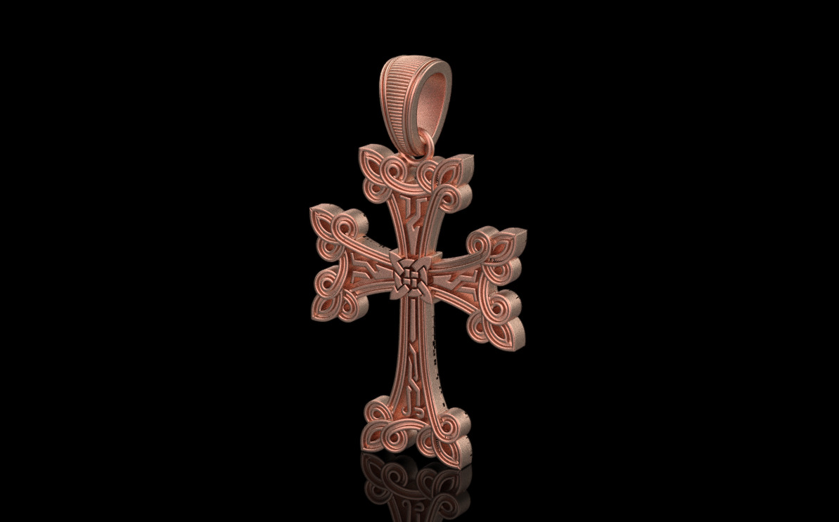 Cross Pendant 9046 3D print model_3