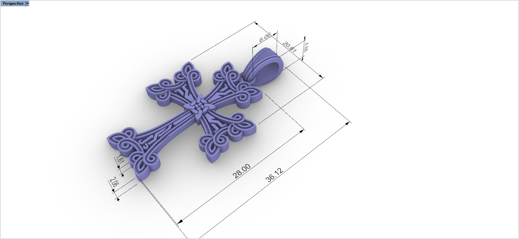 Cross Pendant 9046 3D print model_8