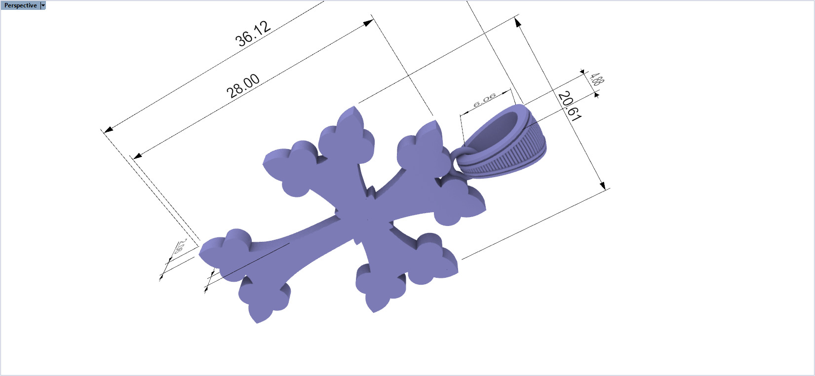 Cross Pendant 9046 3D print model_12