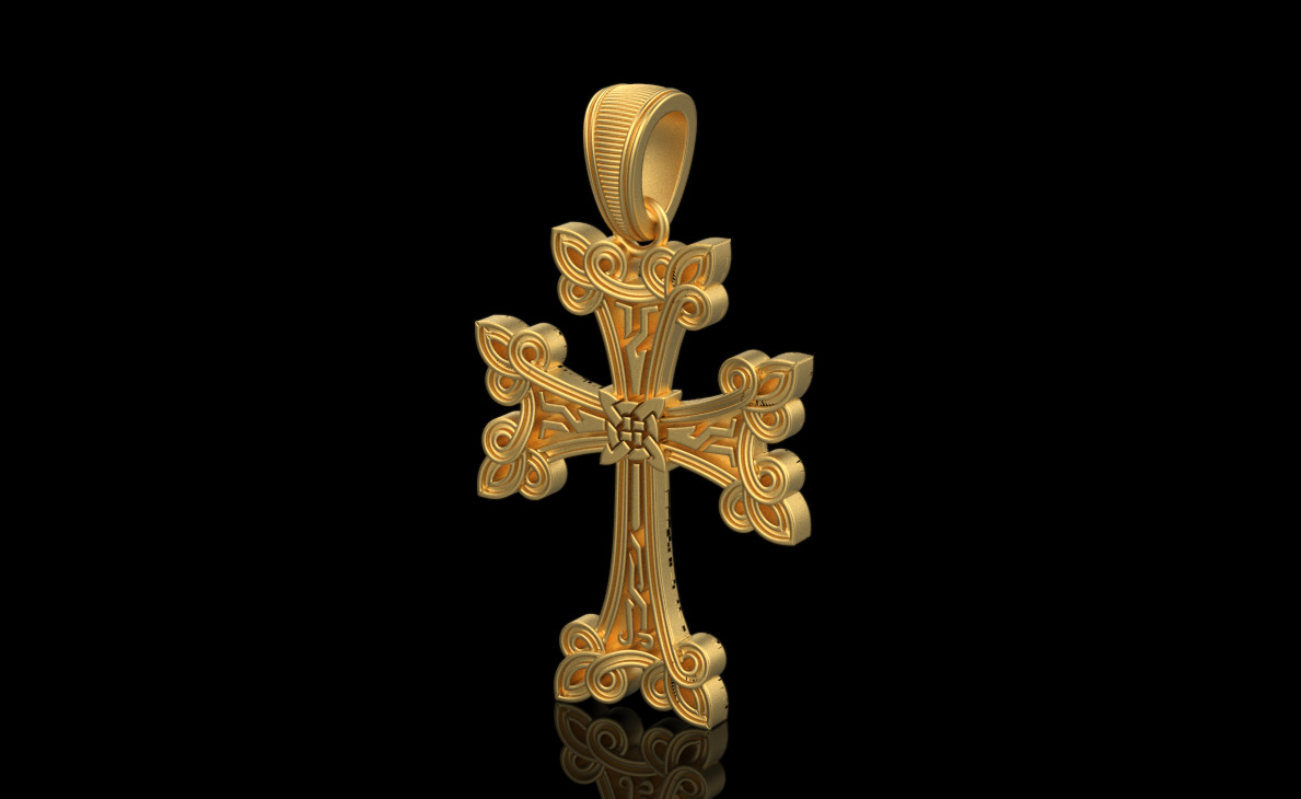 Cross Pendant 9046 3D print model_2