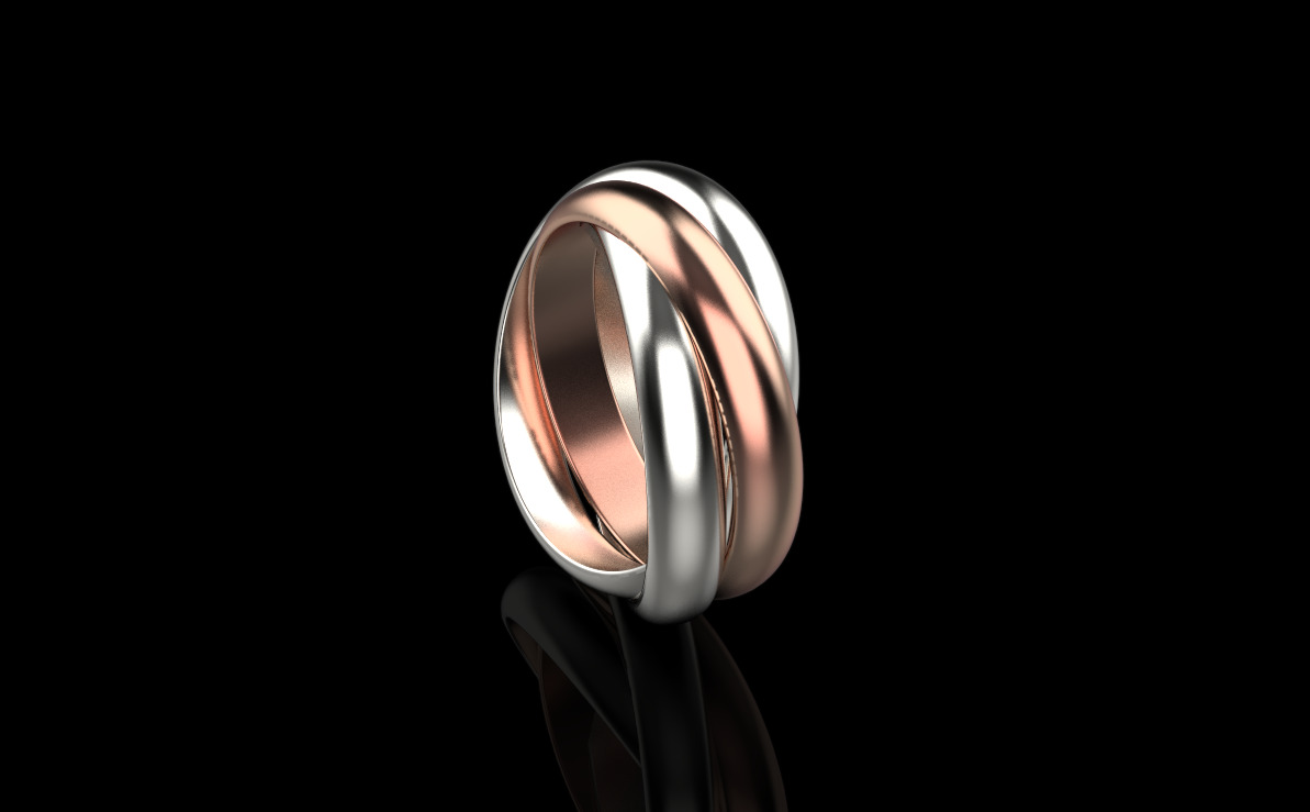 Triple Ring 9043 3D print model_2