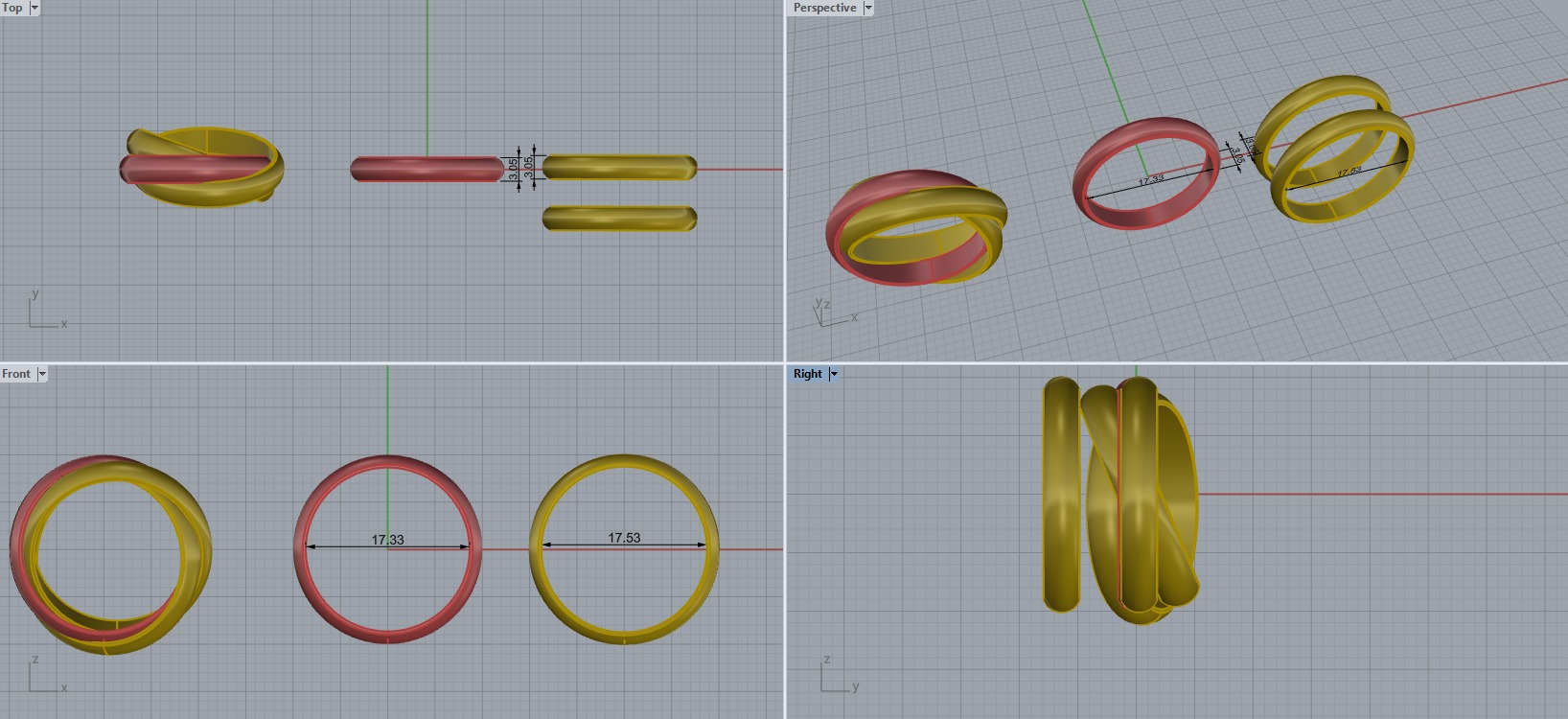 Triple Ring 9043 3D print model_3