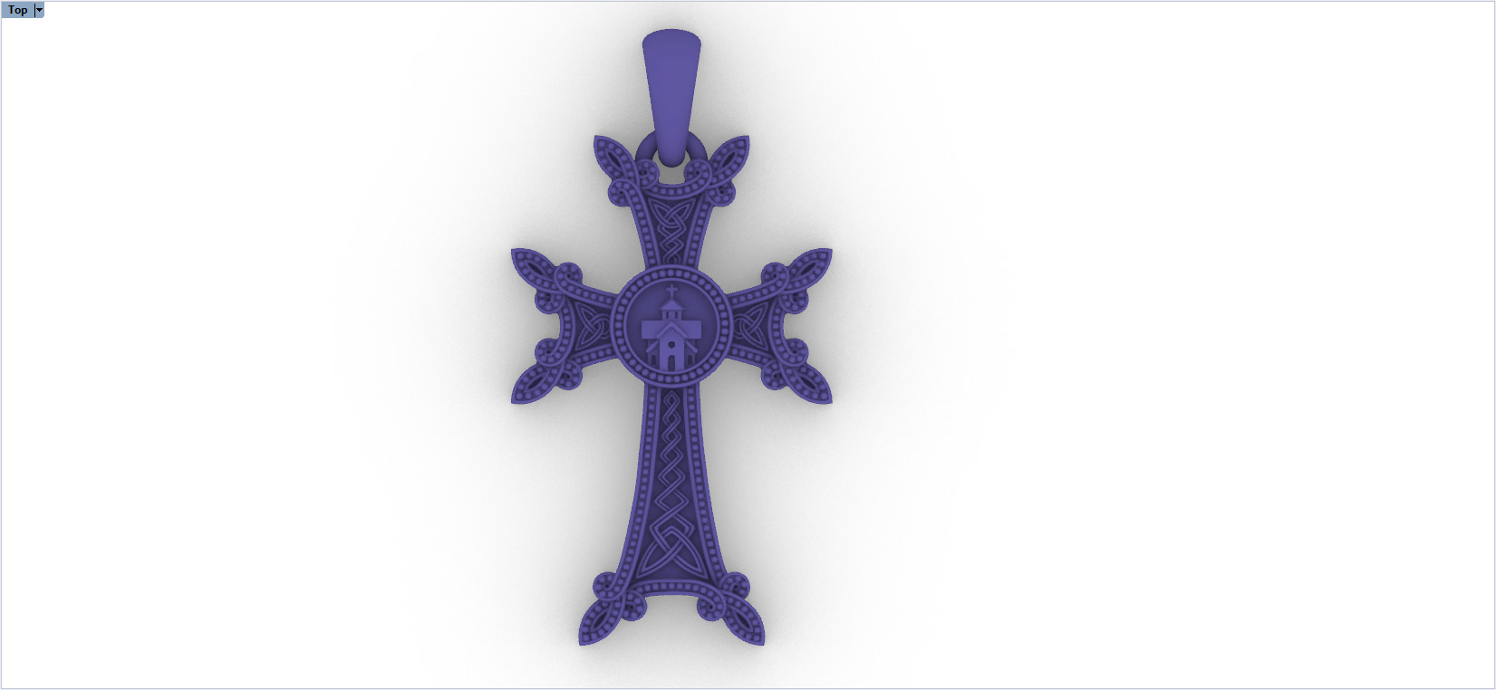 Armenian Cross Pendant 9042 3D print model_4