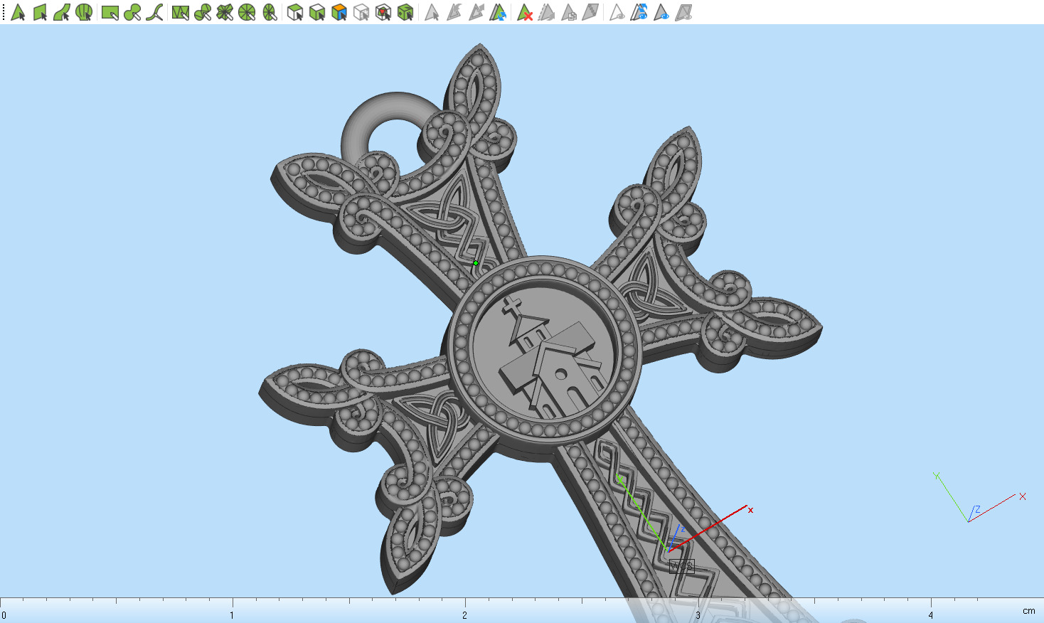 Armenian Cross Pendant 9042 3D print model_13