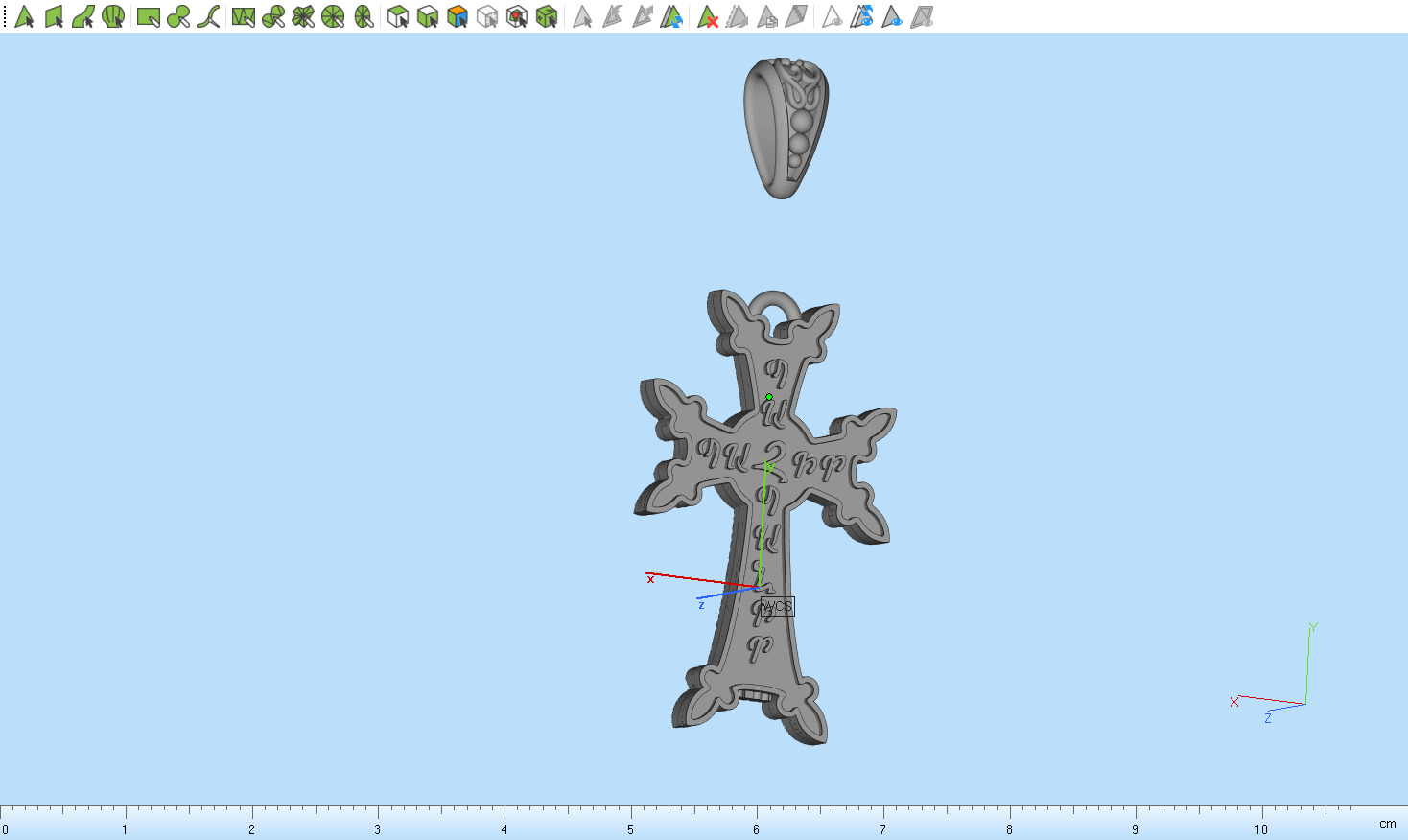 Armenian Cross Pendant 9042 3D print model_12