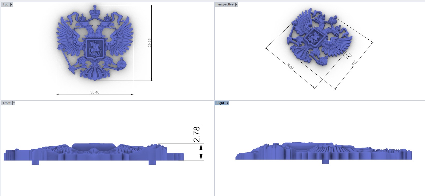 Coat of Arms of Russia 9040 3D print model_2