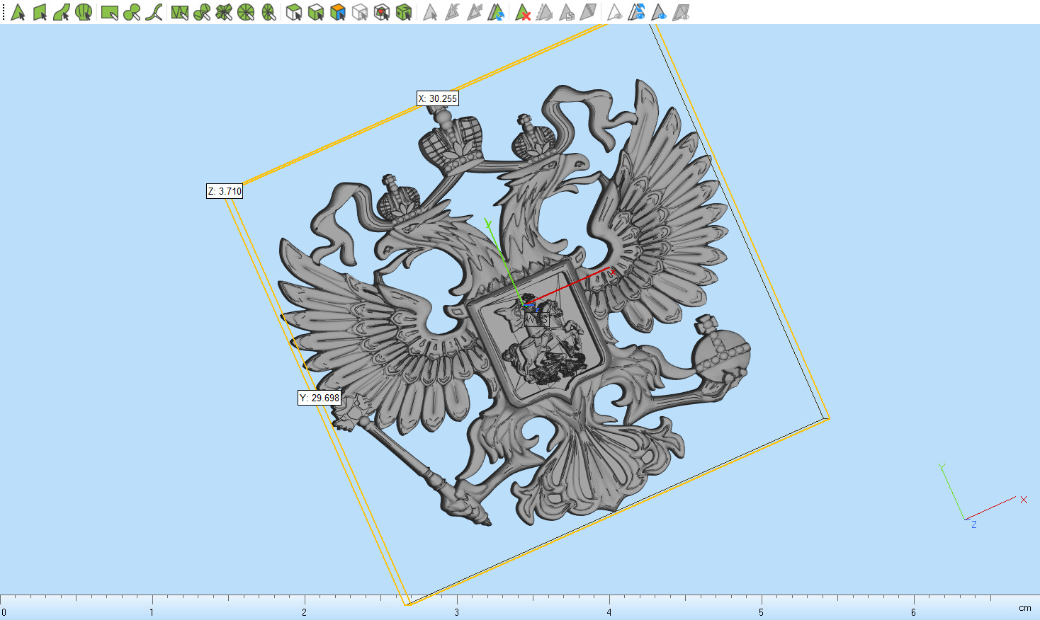 Coat of Arms of Russia 9040 3D print model_10