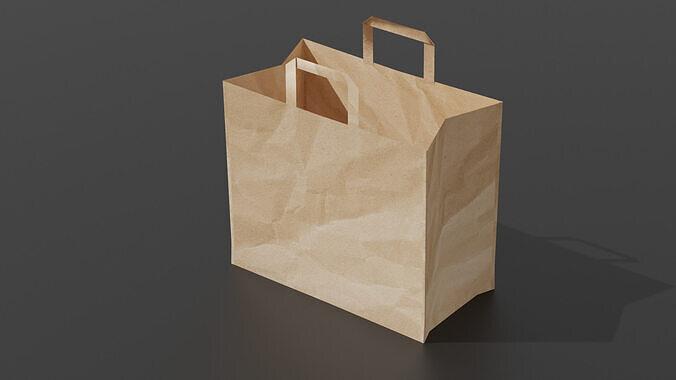 Paper Bag--  Customizable- Realistic 3D Model 3D model