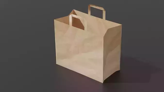 Paper Bag--  Customizable- Realistic 3D Model