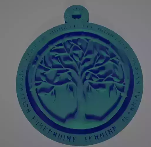 Pendant depicting the Scandinavian divine tree yggdrasil