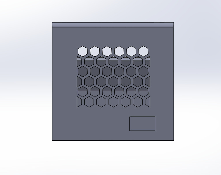 Electronic Power Supply Enclosure with Hexagonal Ventilation 3D print model_3