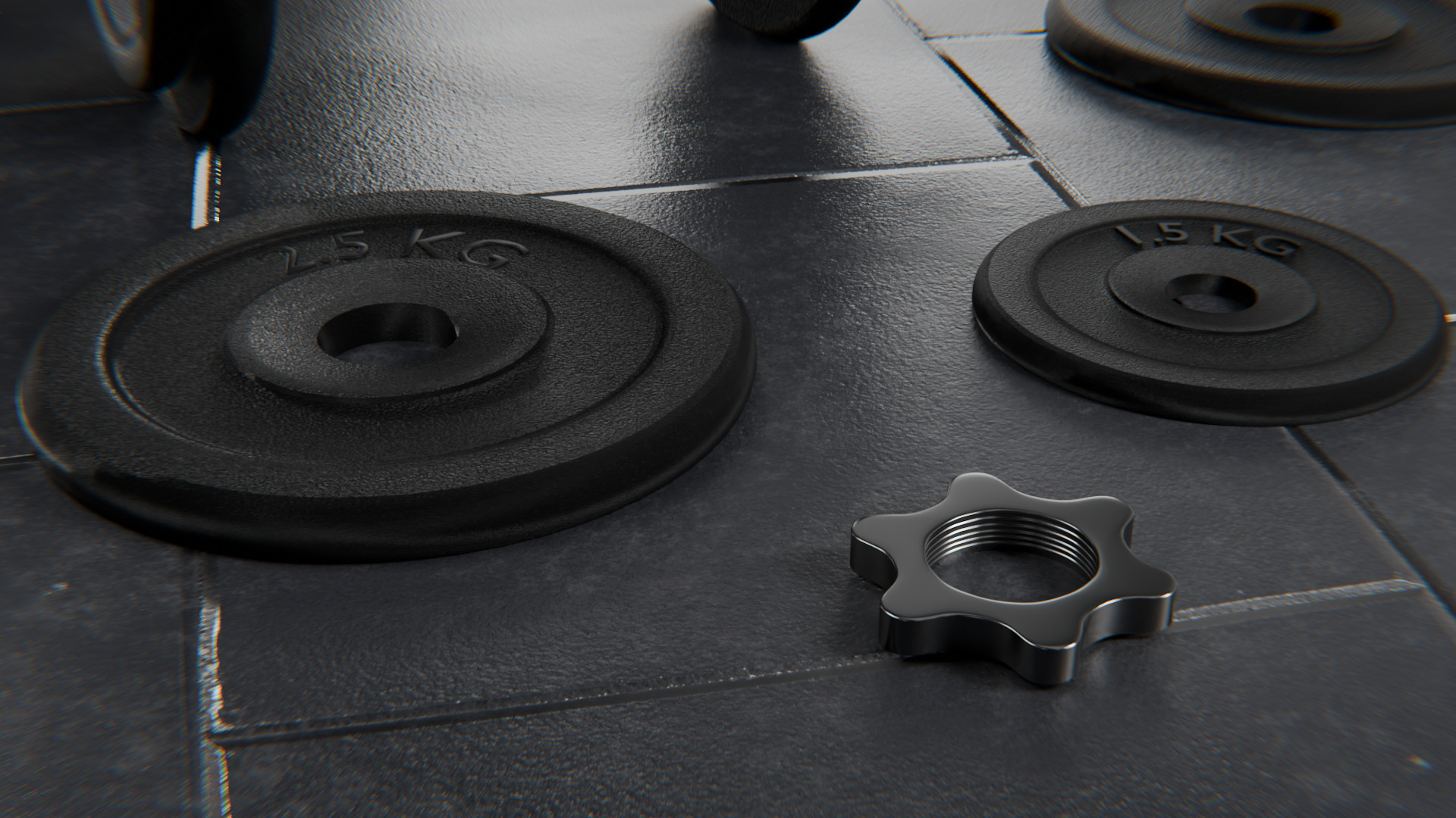 Gym Weights Set - Dumbbells Set Low-poly 3D model_3