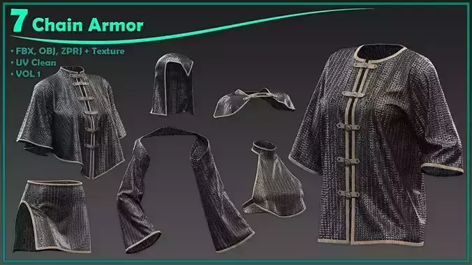 7 female chain armor with texture