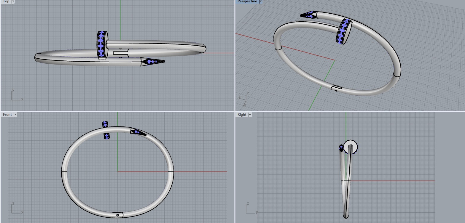 Nail Bracelet 9017 3D print model_7