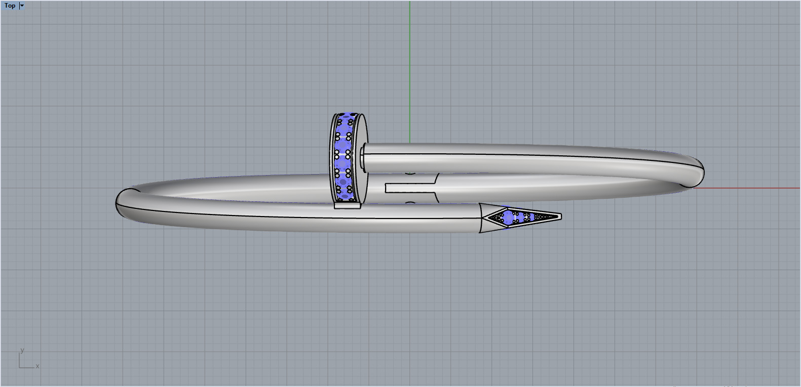 Nail Bracelet 9017 3D print model_11