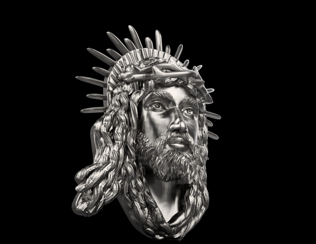 Jesus Head 9012 3D print model_3