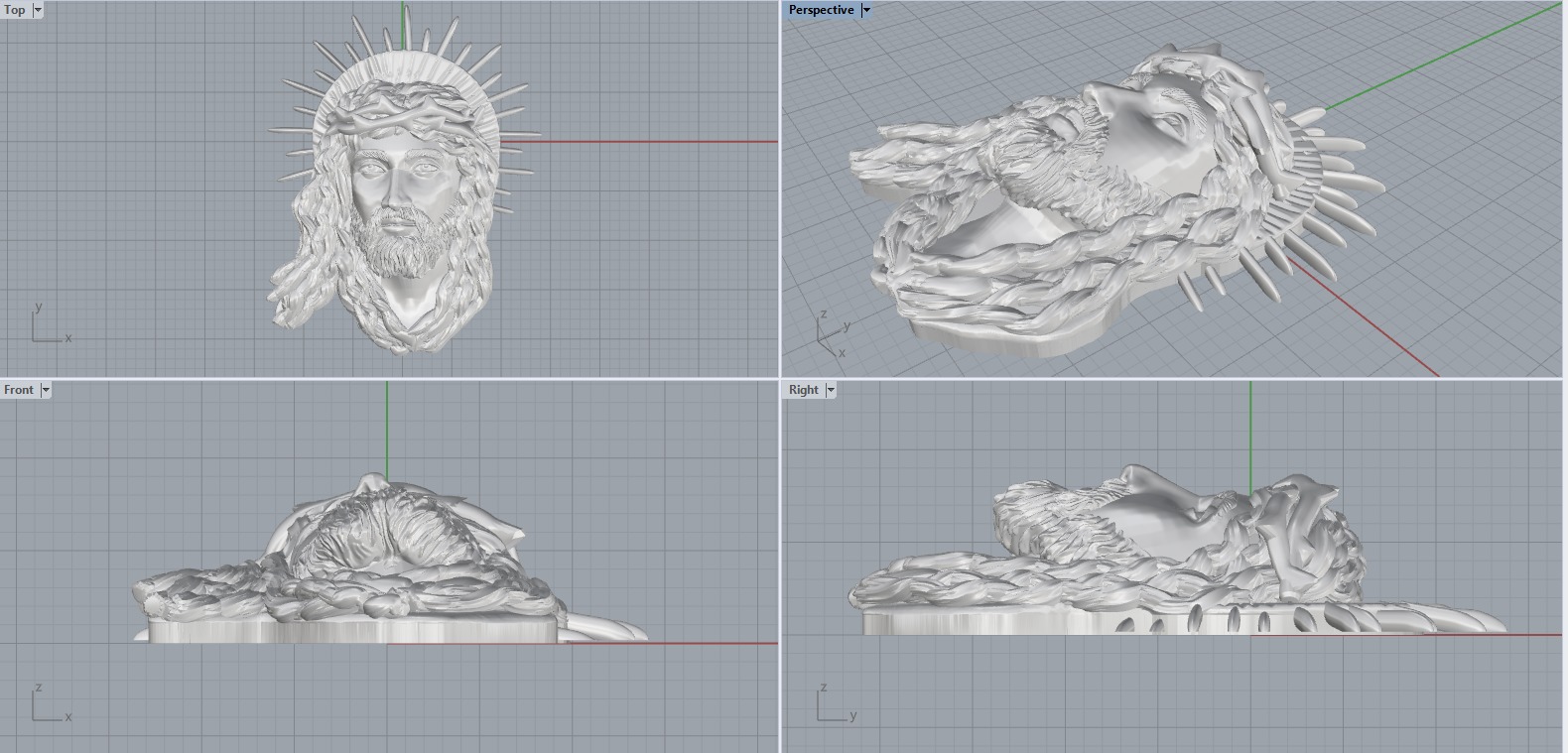 Jesus Head 9012 3D print model_8