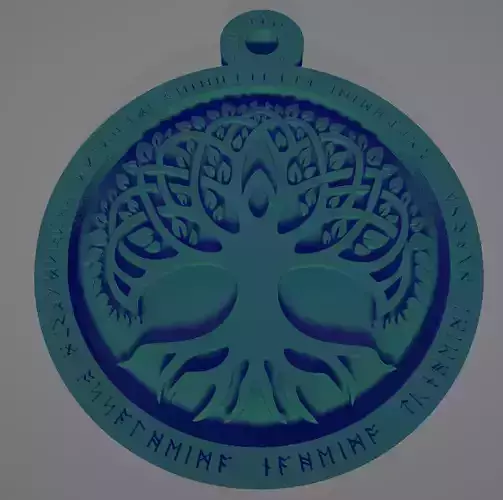 Pendant depicting the Scandinavian divine tree yggdrasil