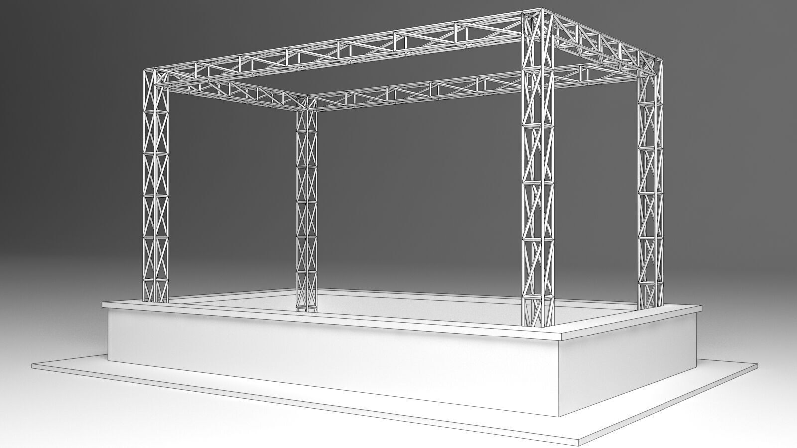 Bar with Truss 3D model_2