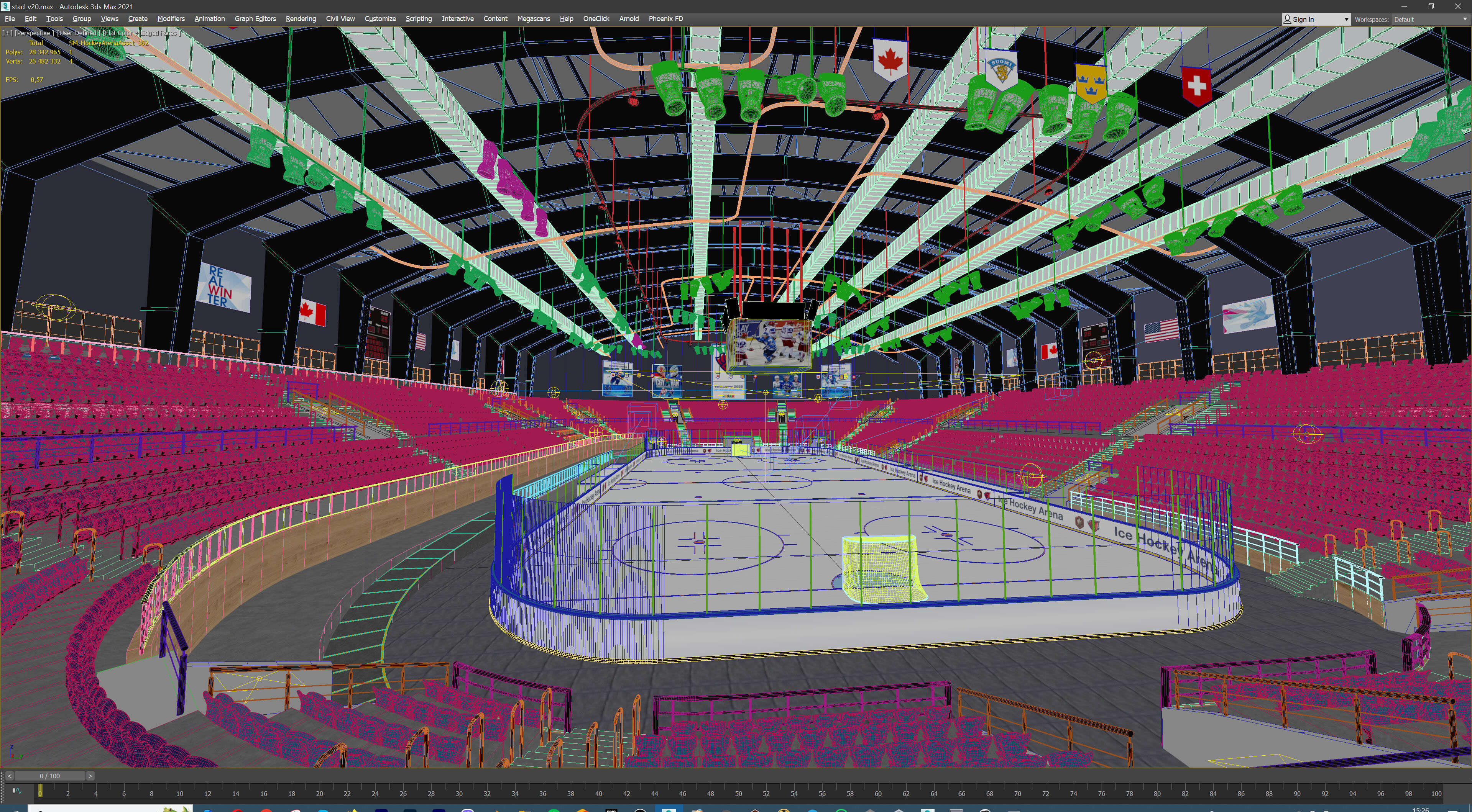 Ice Hockey Arena Stadium 3D model_34
