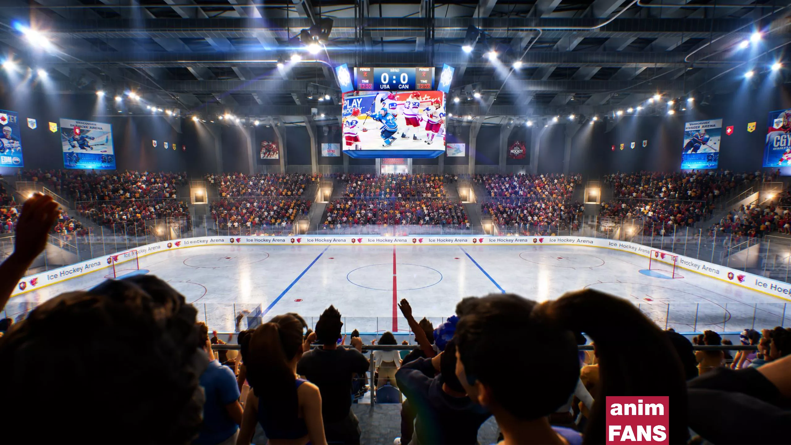 Ice Hockey Arena Stadium - Modular Environment Scene 3D model