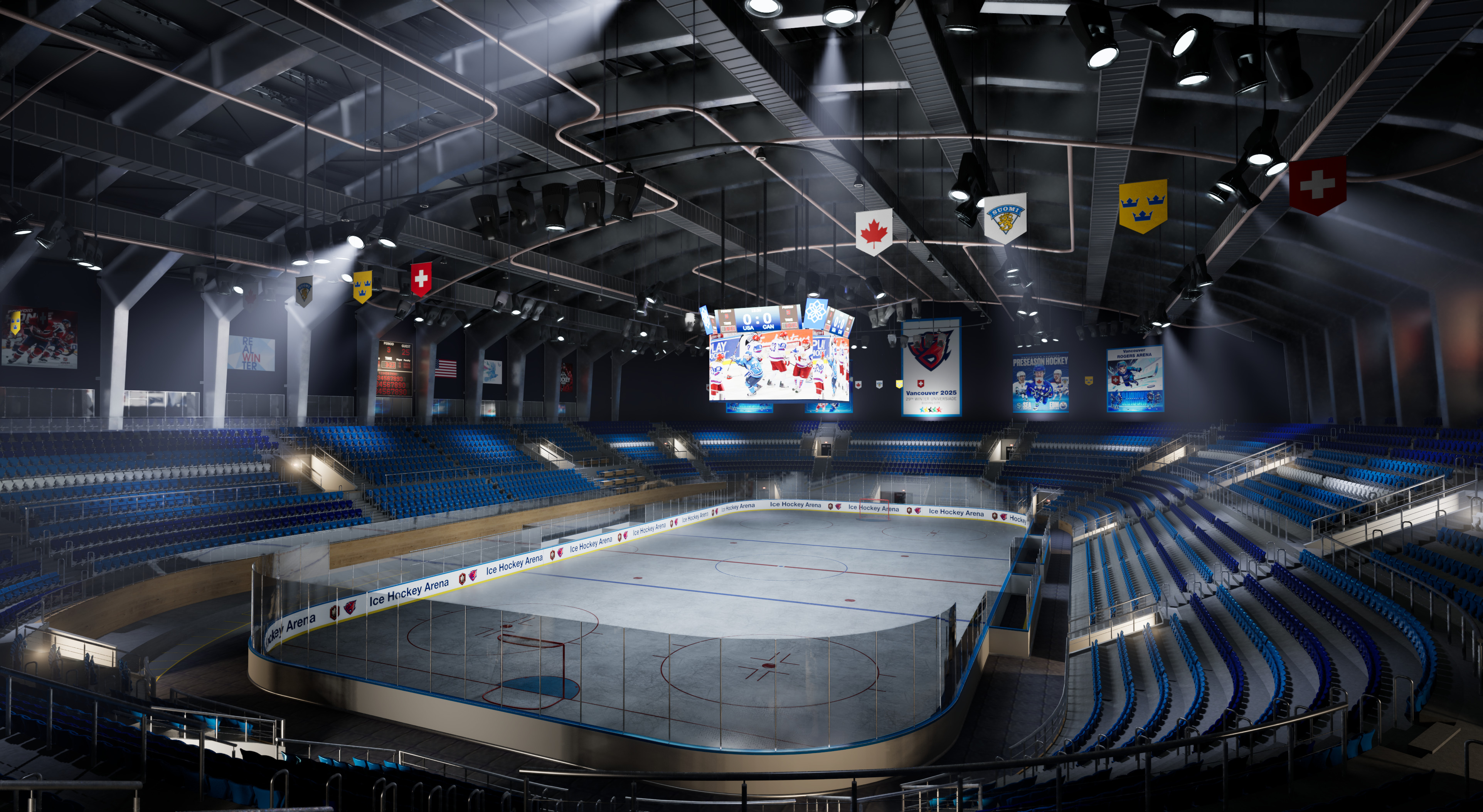 Ice Hockey Arena Stadium 3D model_14