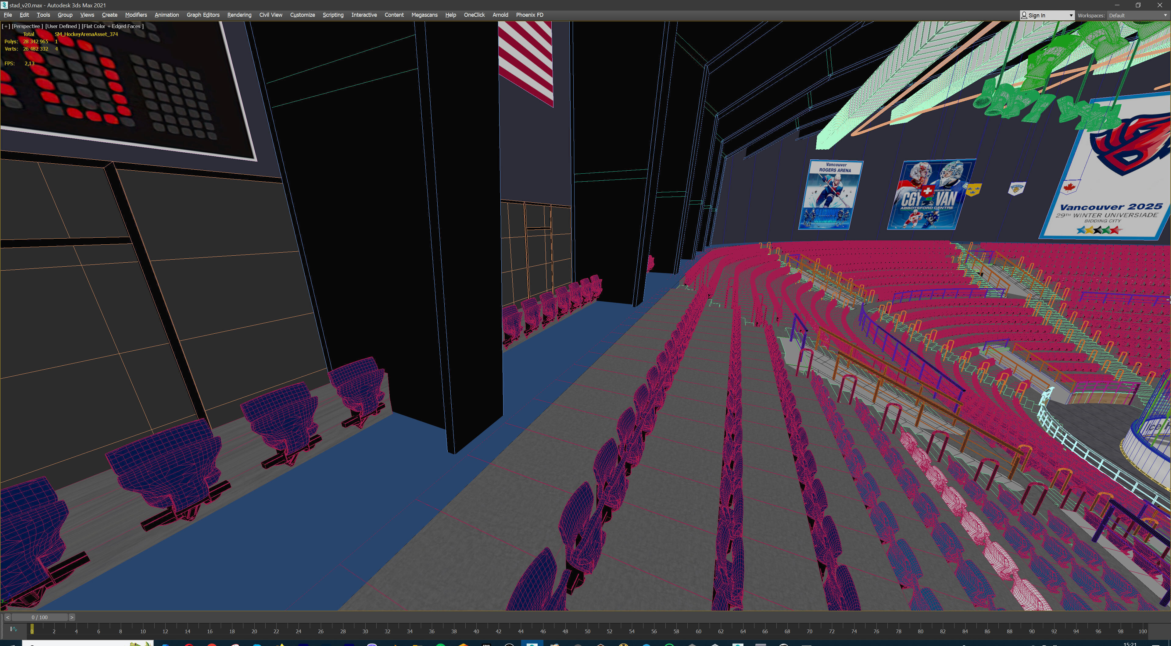 Ice Hockey Arena Stadium 3D model_23