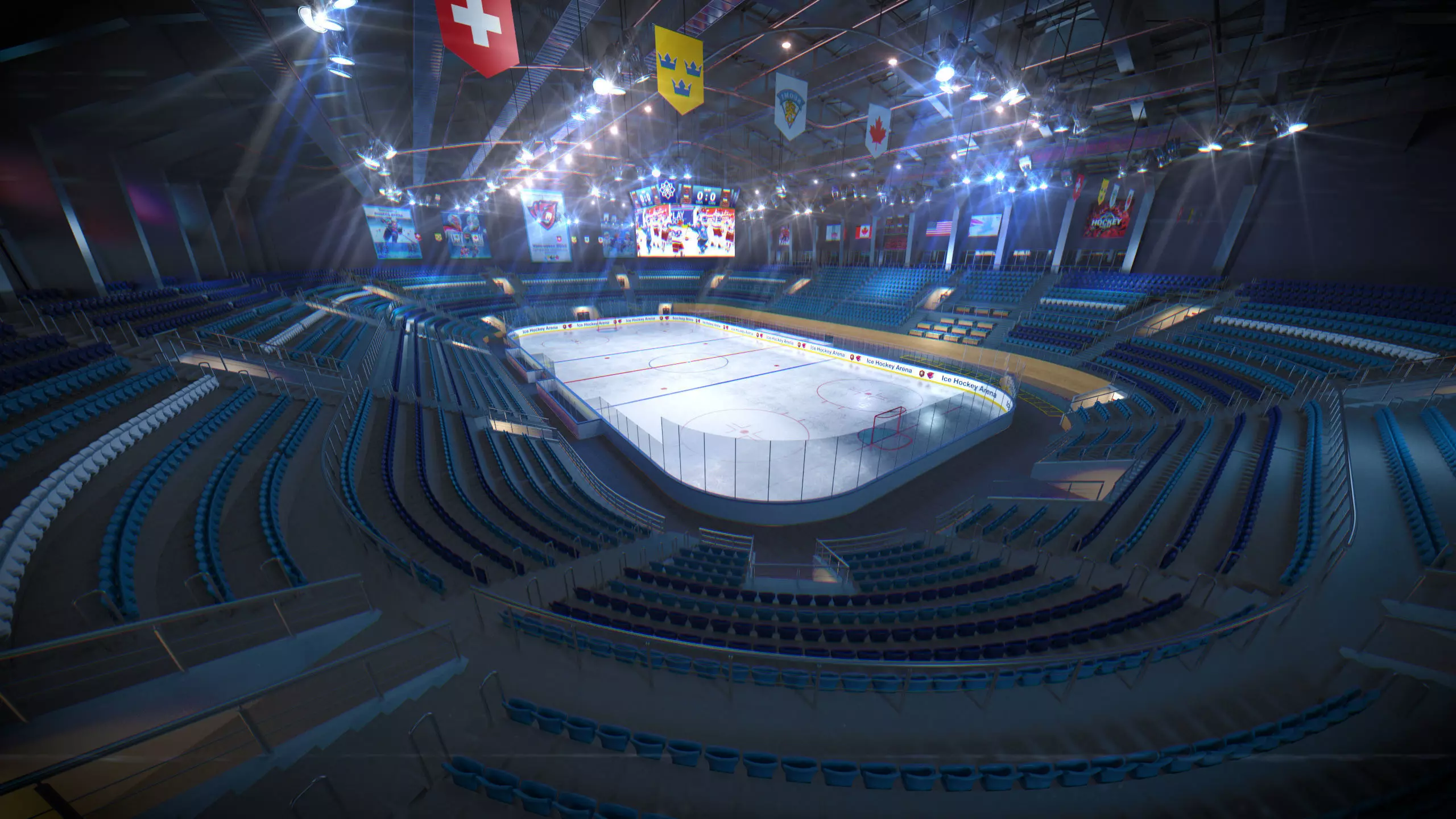 Ice Hockey Arena Stadium 3D model_5