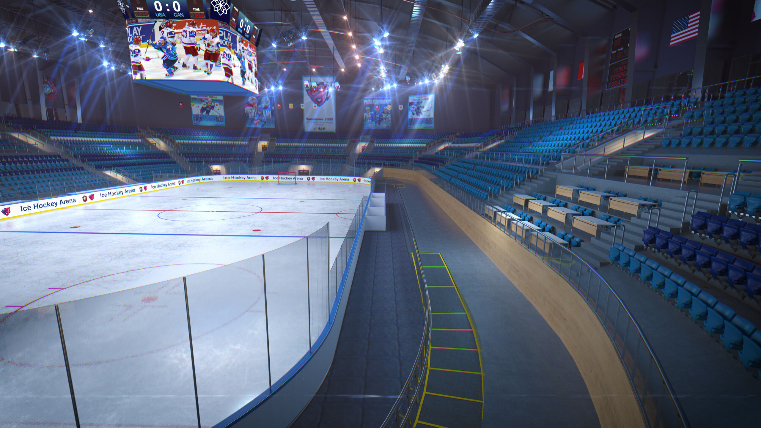 Ice Hockey Arena Stadium 3D model_6