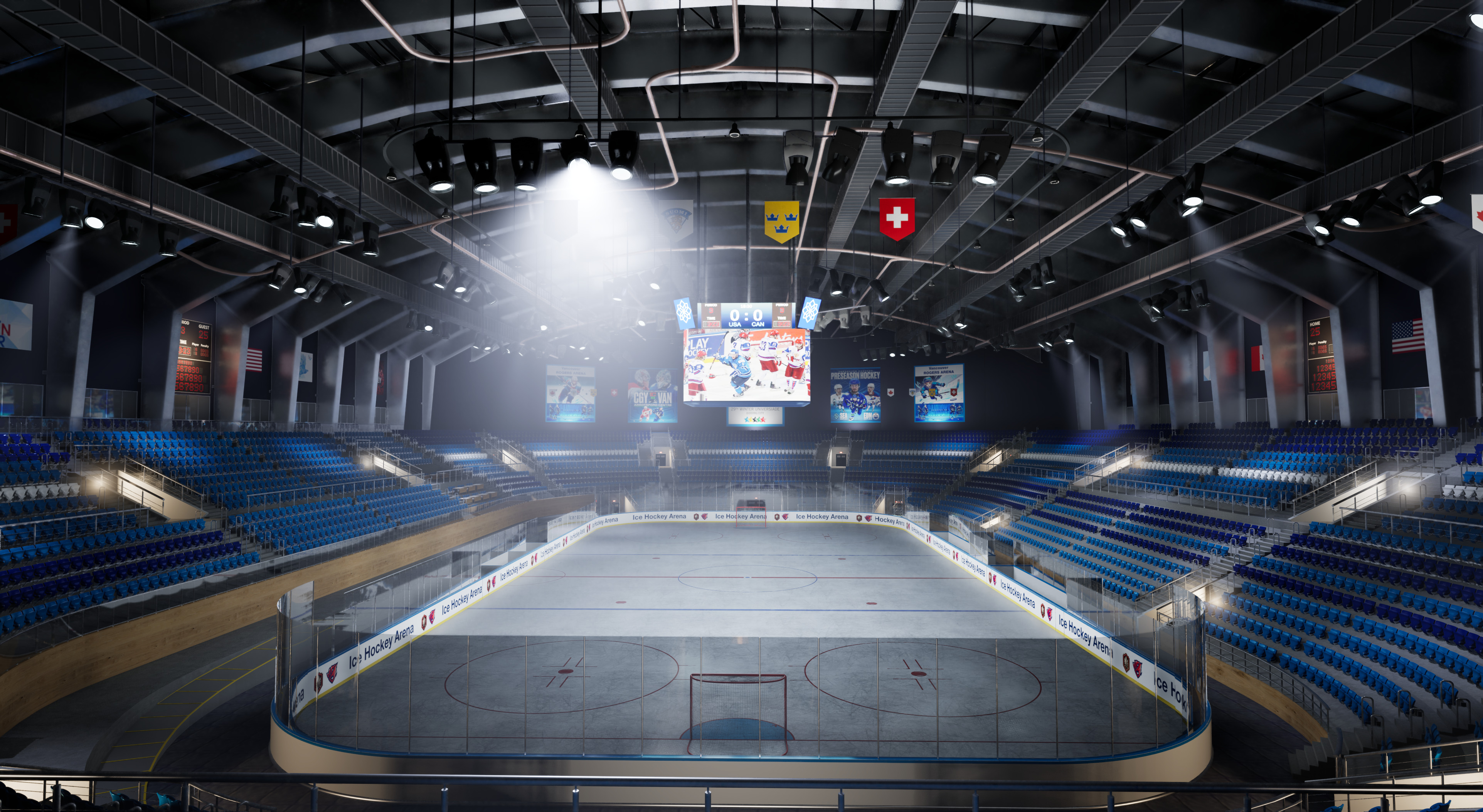 Ice Hockey Arena Stadium 3D model_11