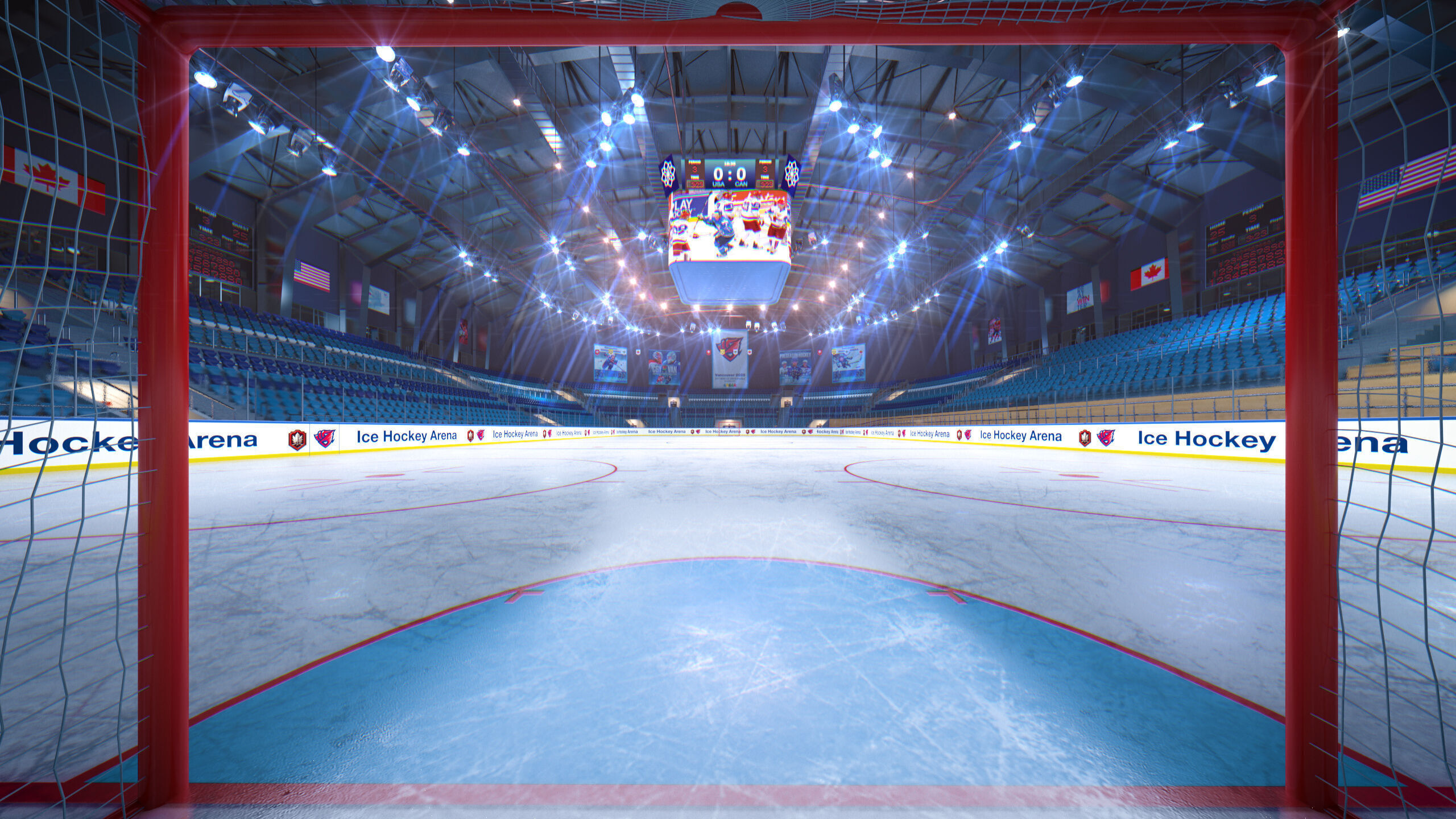 Ice Hockey Arena Stadium 3D model_3