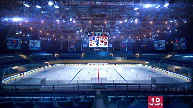 Ice Hockey Arena Stadium - Modular Environment Scene