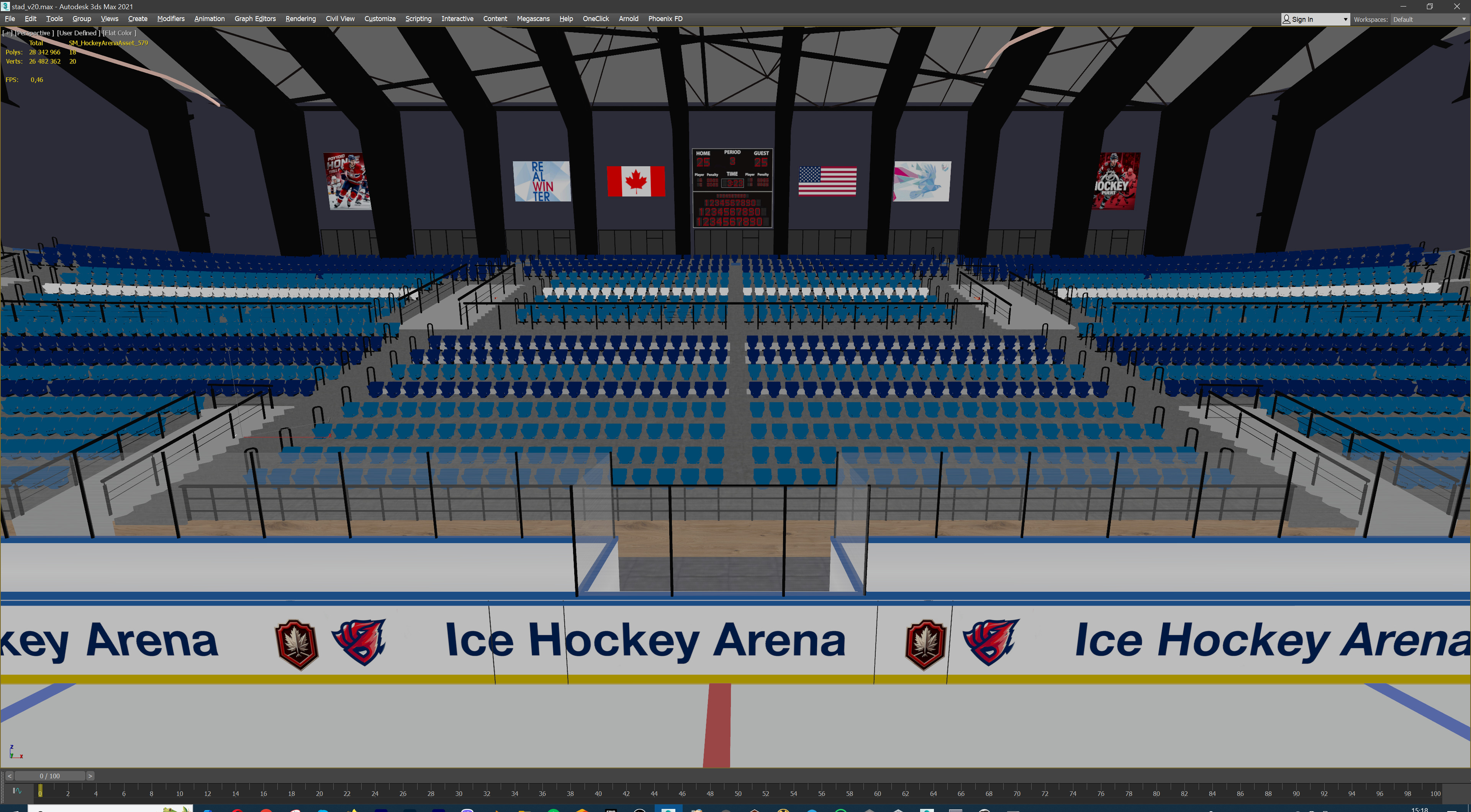 Ice Hockey Arena Stadium 3D model_24