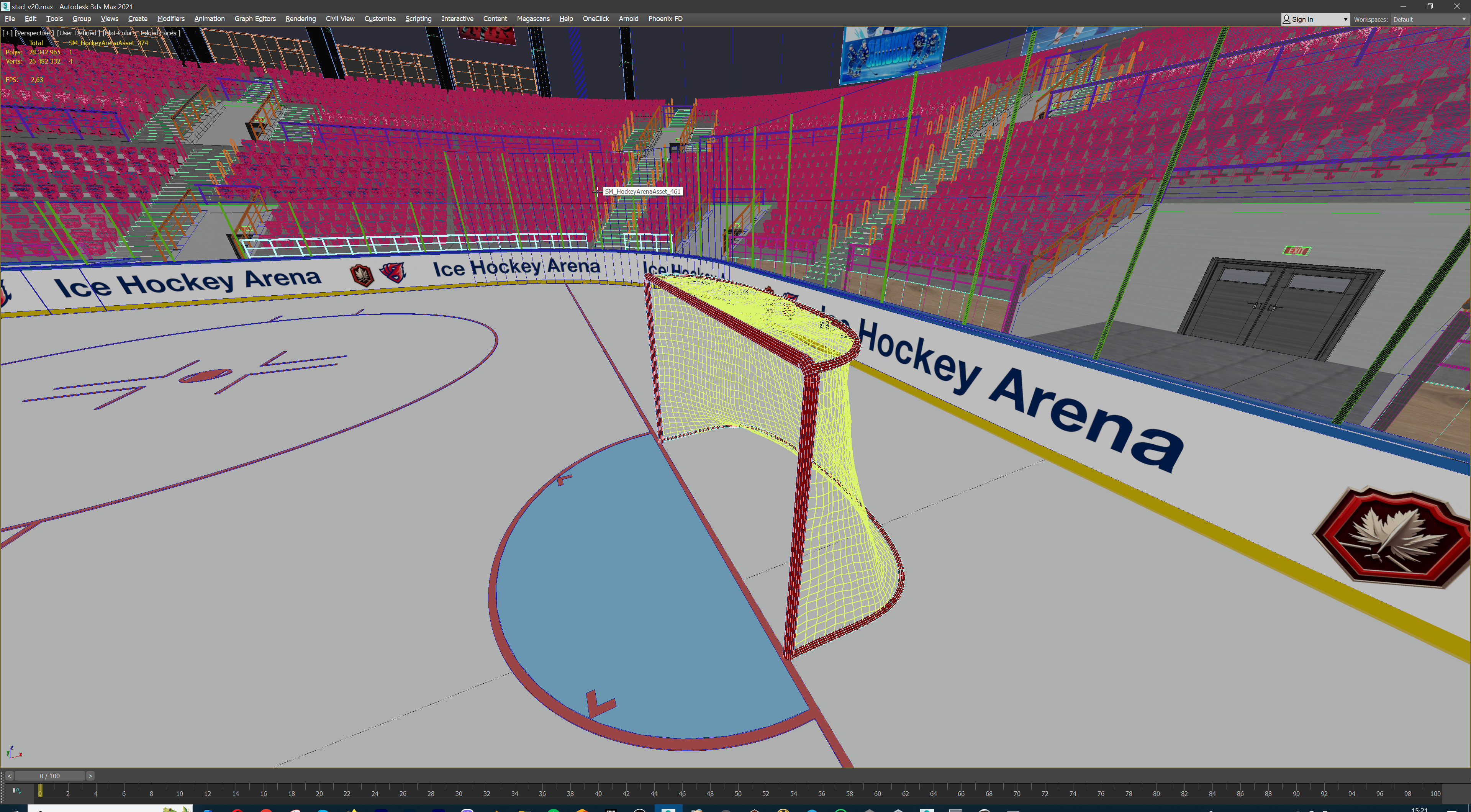 Ice Hockey Arena Stadium 3D model_21
