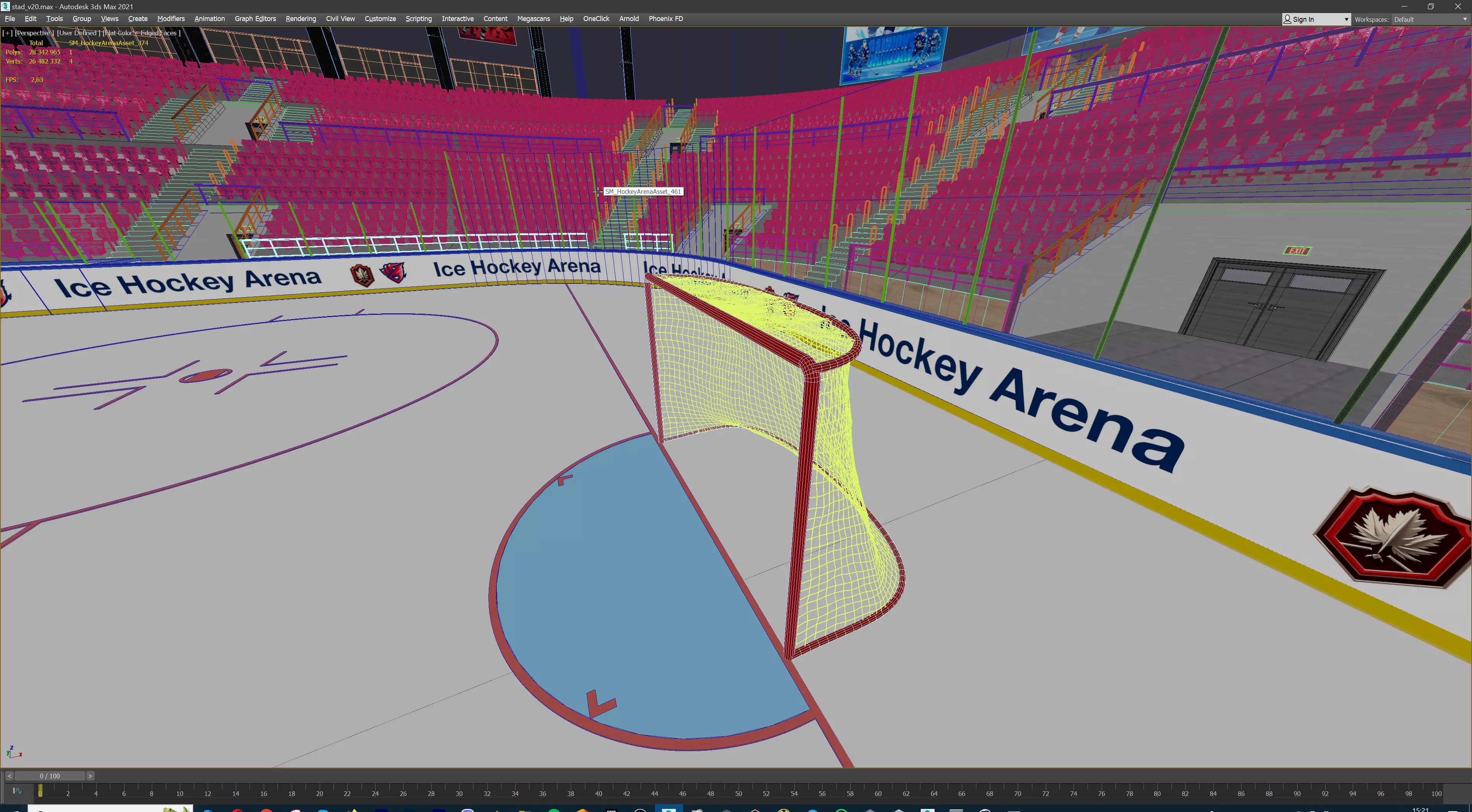 Ice Hockey Arena Stadium 3D model_21