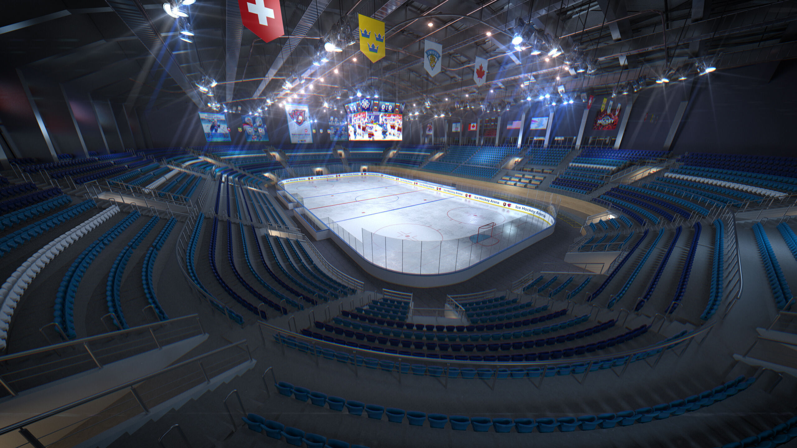 Ice Hockey Arena Stadium 3D model_28