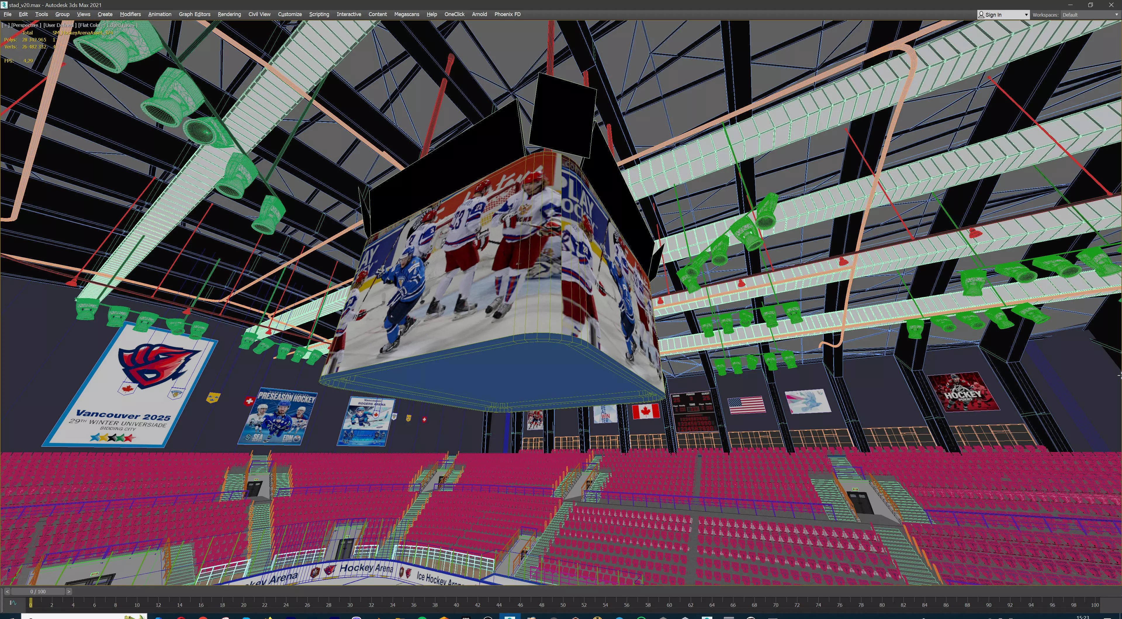 Ice Hockey Arena Stadium 3D model_27