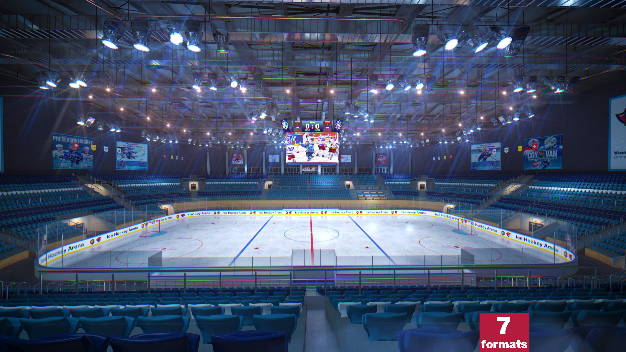 Ice Hockey Arena Stadium 3D model_0