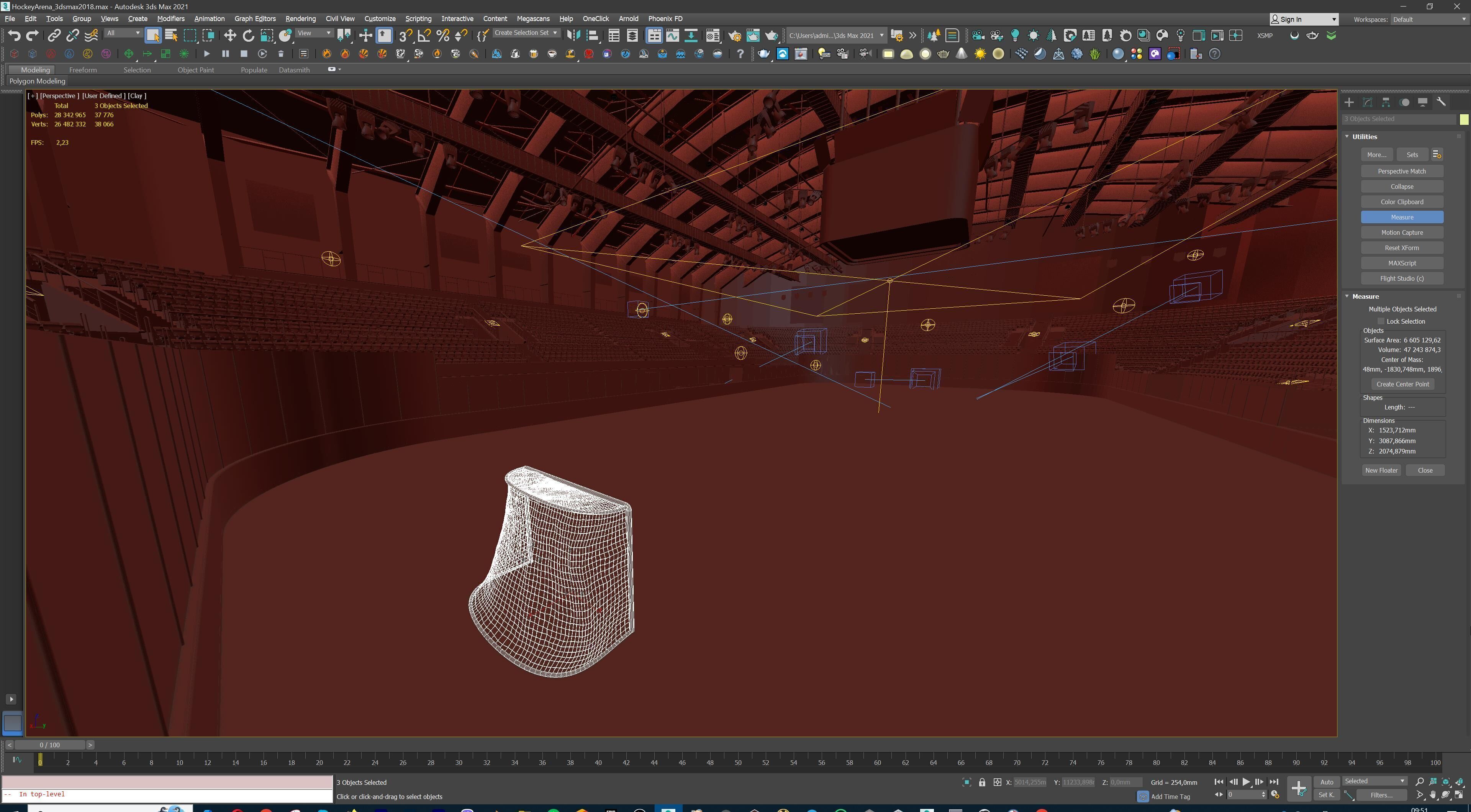 Ice Hockey Arena Stadium 3D model_38