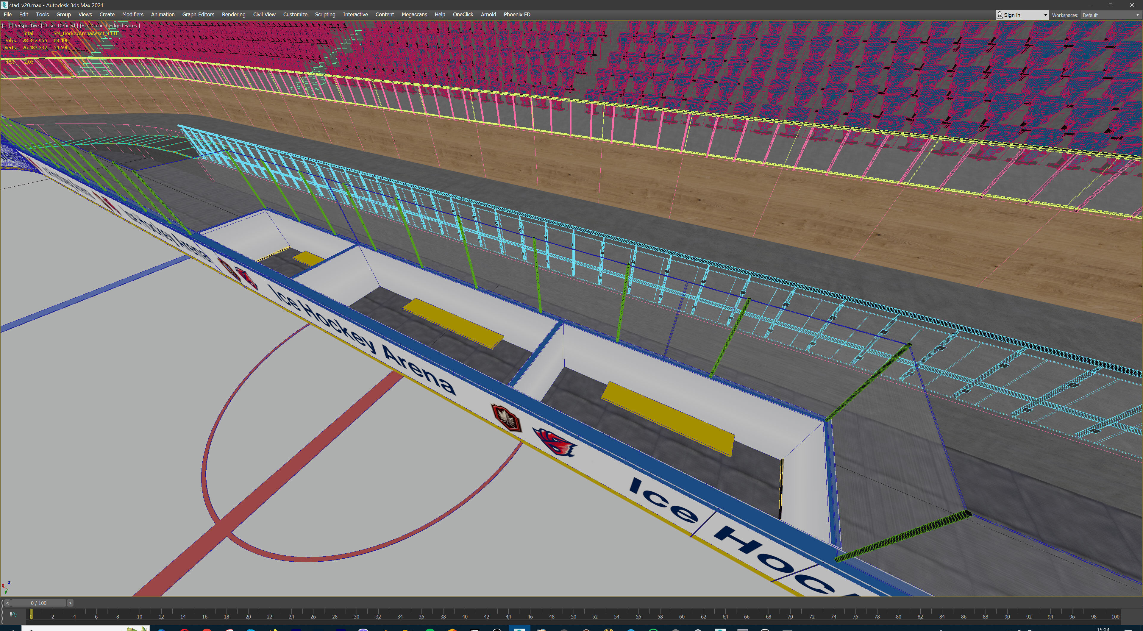 Ice Hockey Arena Stadium 3D model_30