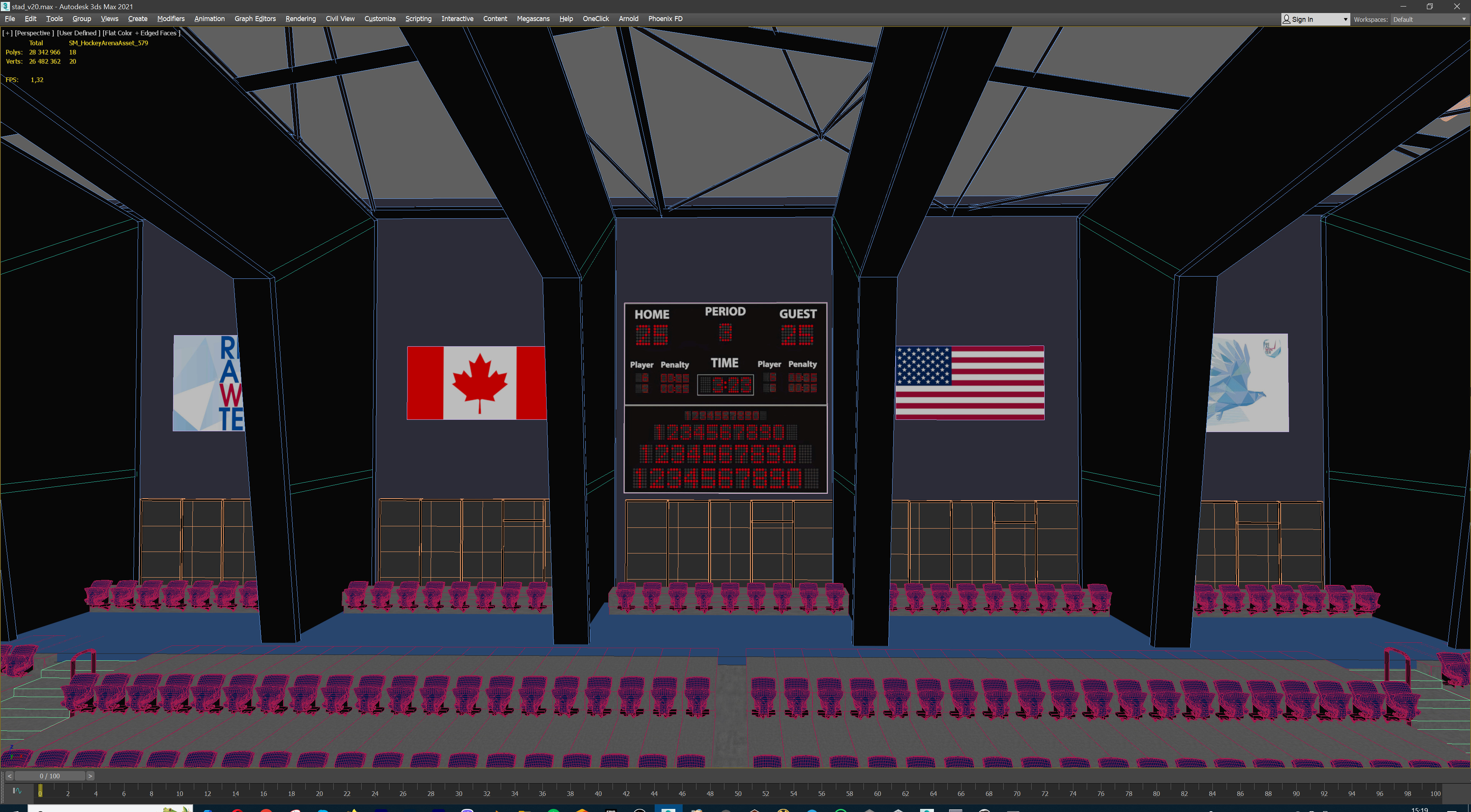 Ice Hockey Arena Stadium 3D model_15