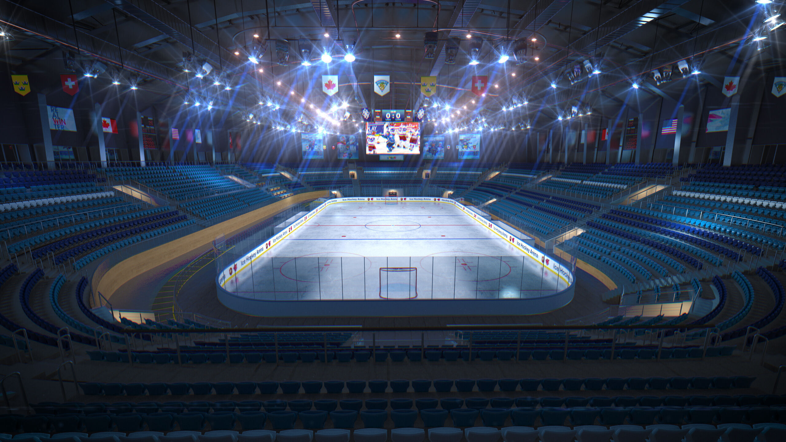 Ice Hockey Arena Stadium 3D model_7