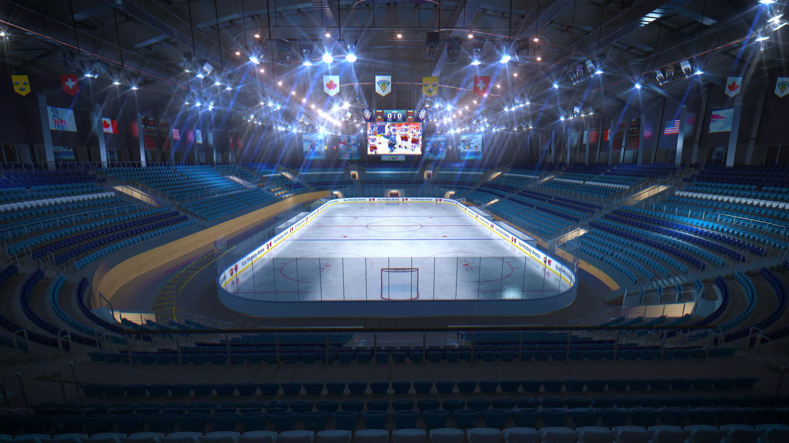 Ice Hockey Arena Stadium 3D model_7