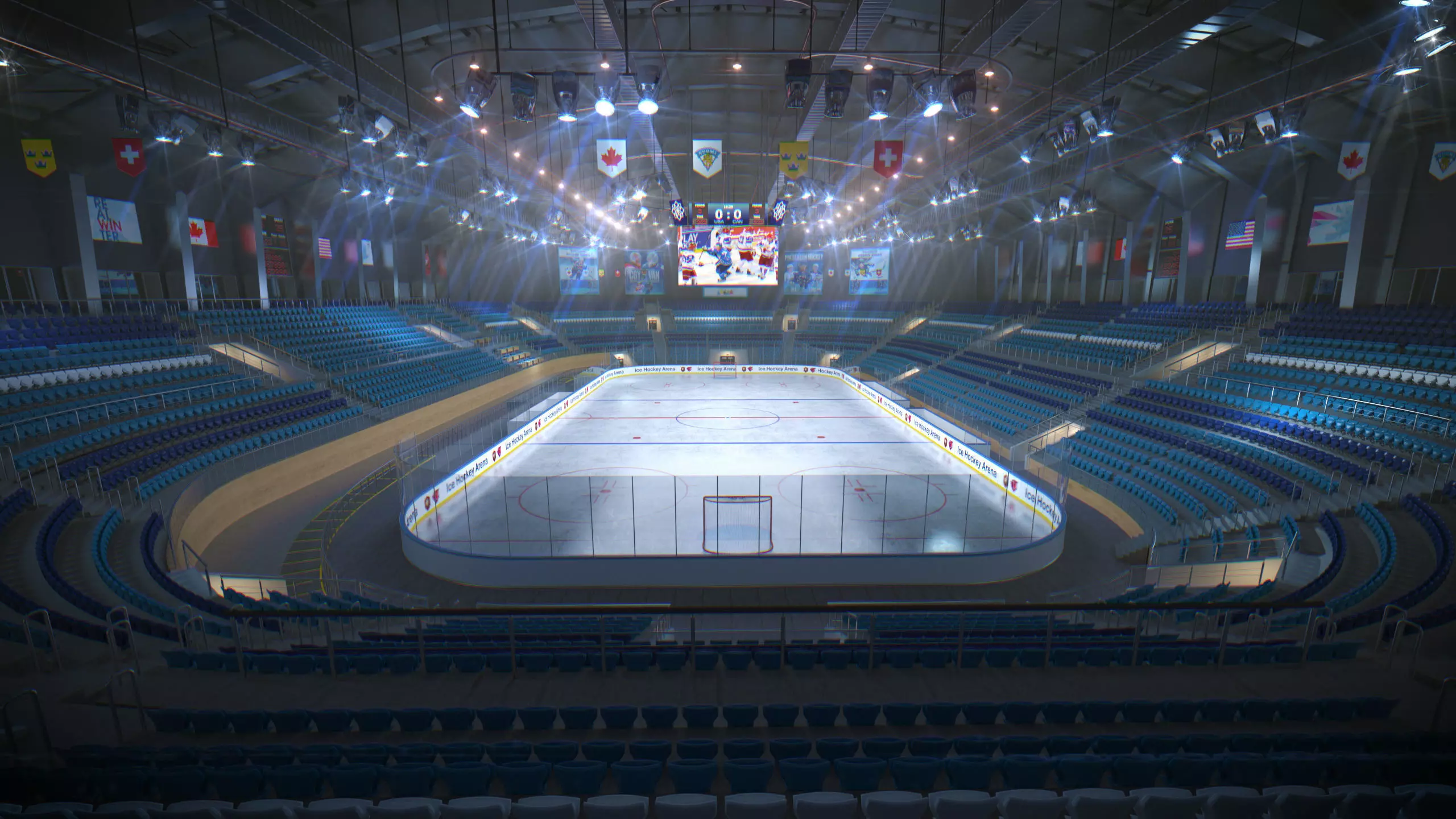 Ice Hockey Arena Stadium 3D model_22