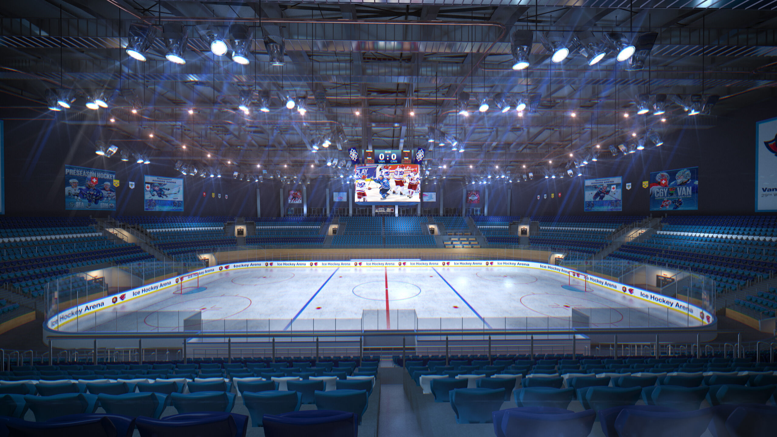 Ice Hockey Arena Stadium 3D model_32