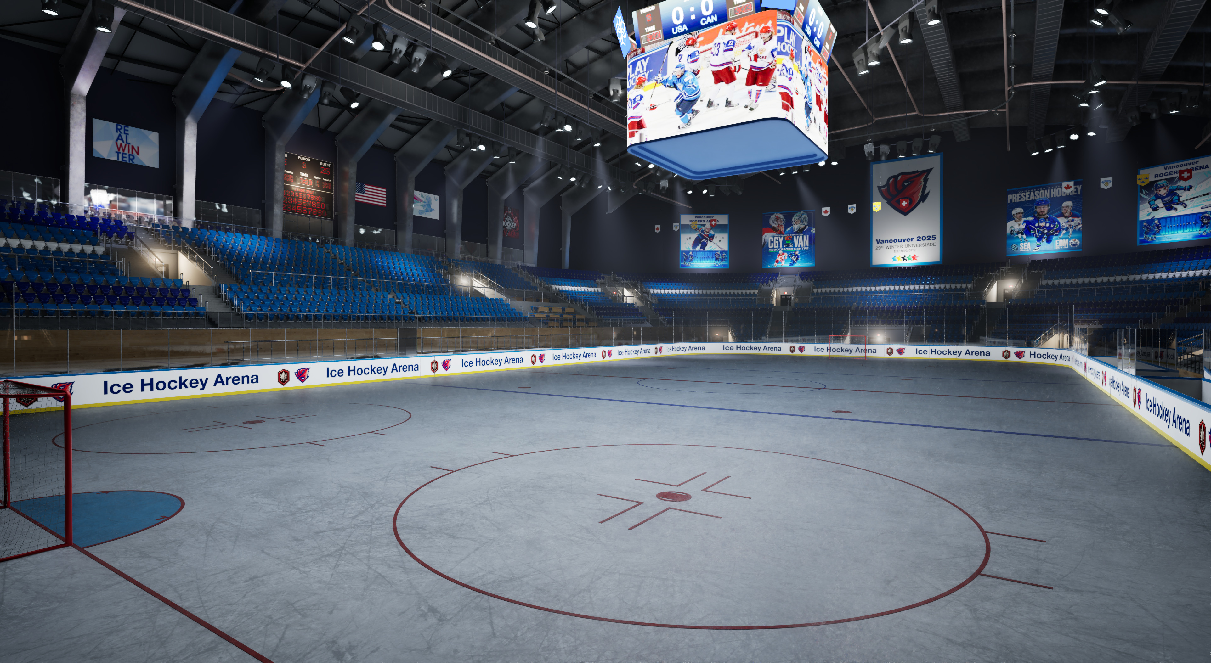 Ice Hockey Arena Stadium 3D model_13
