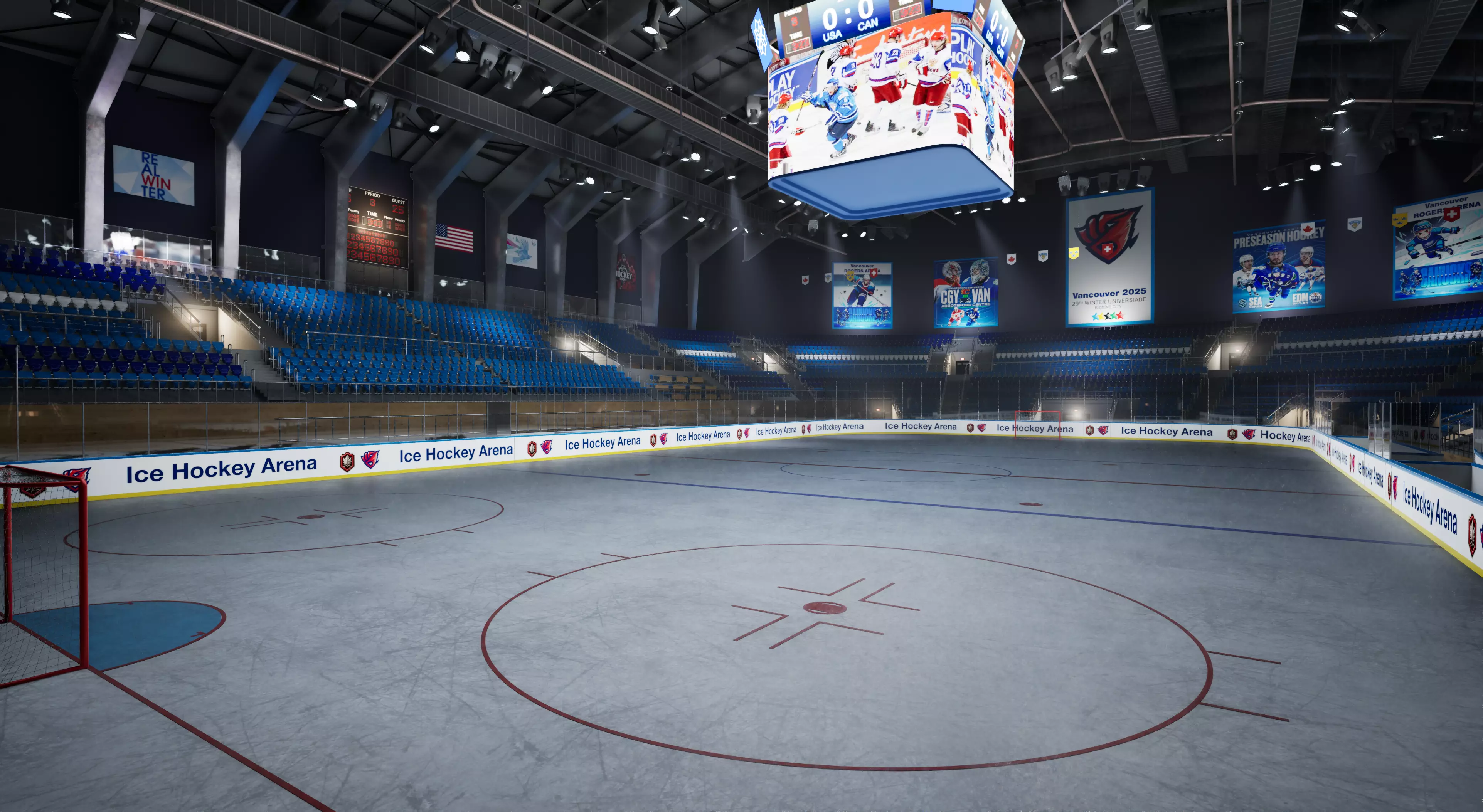 Ice Hockey Arena Stadium 3D model_13