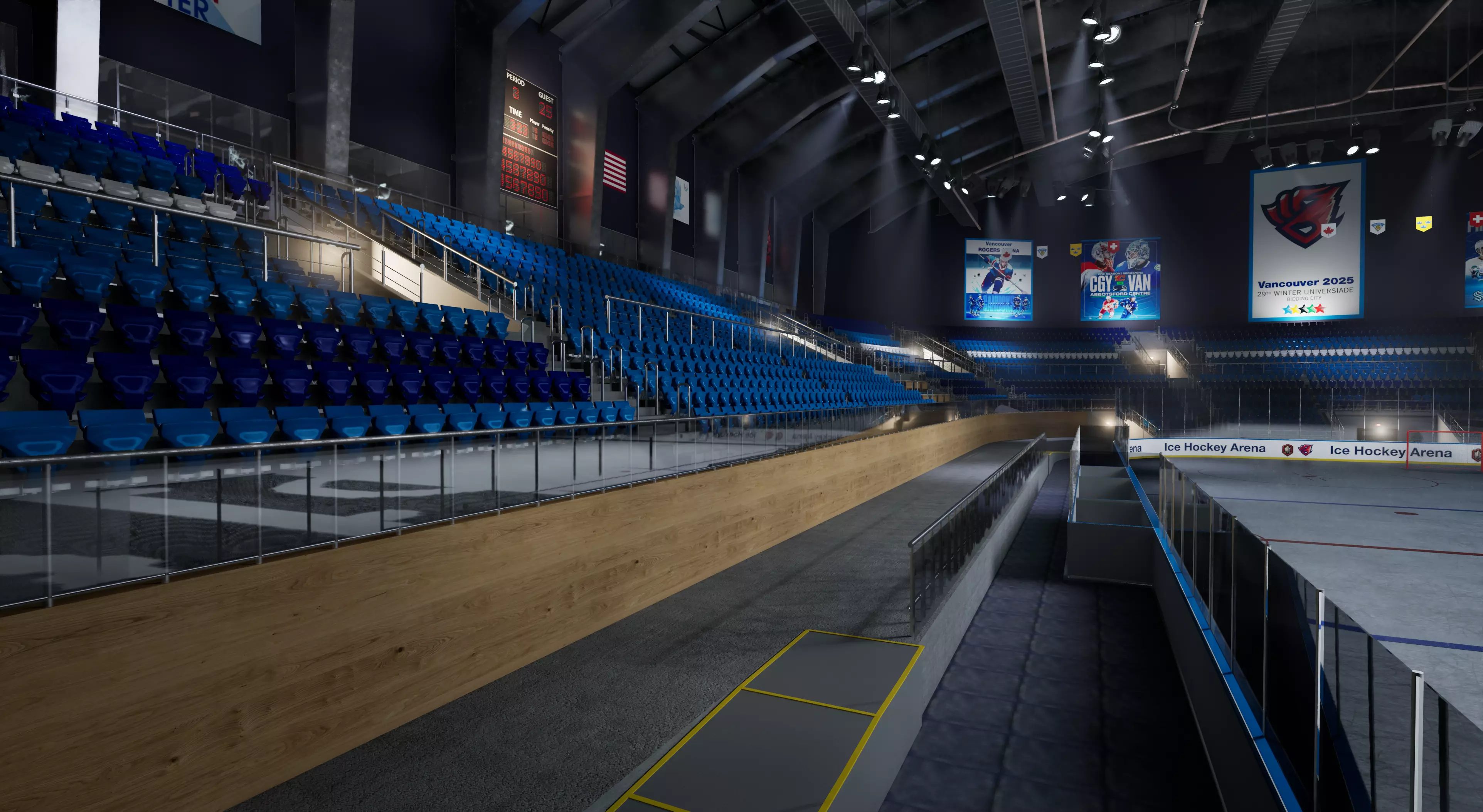 Ice Hockey Arena Stadium 3D model_9