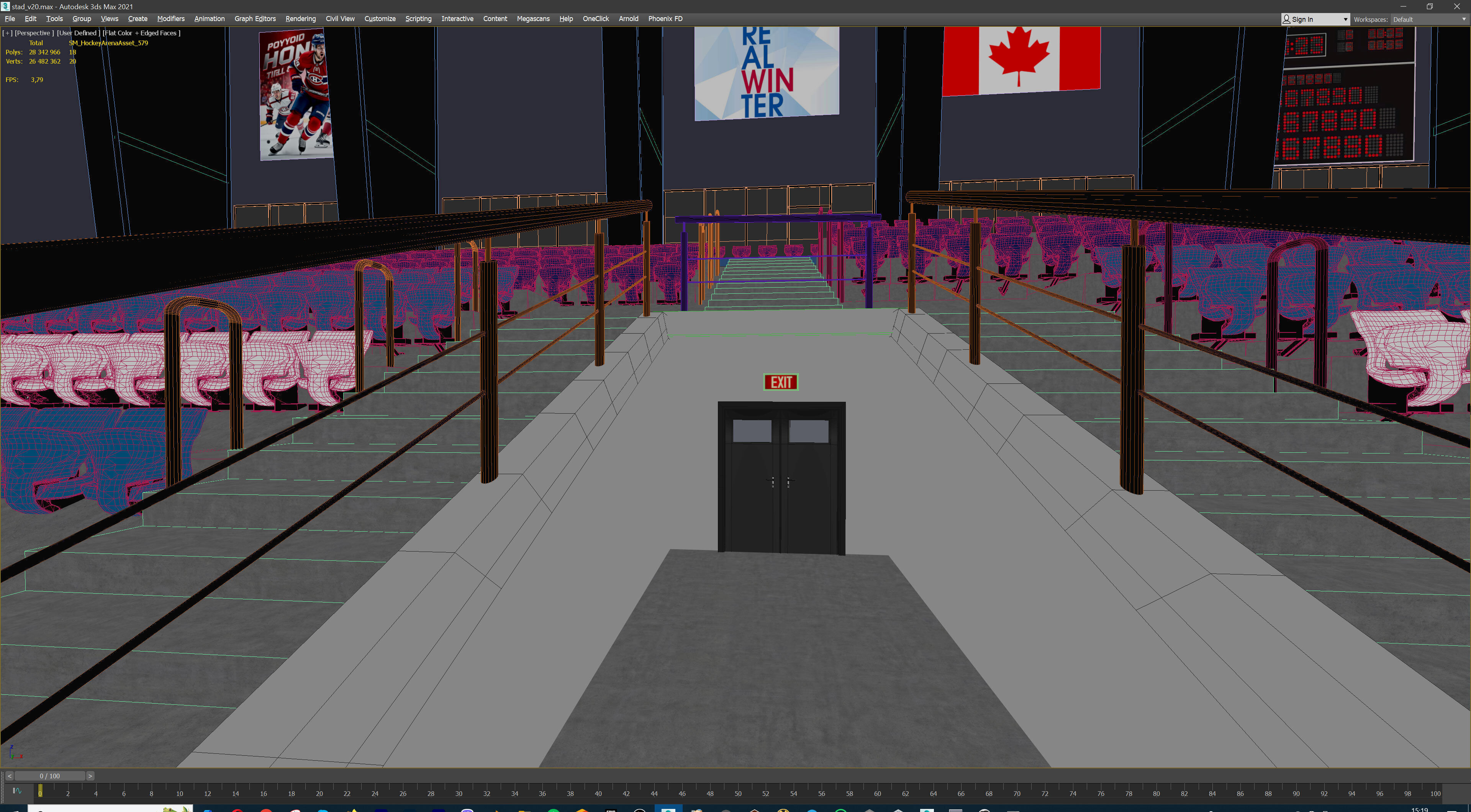 Ice Hockey Arena Stadium 3D model_16